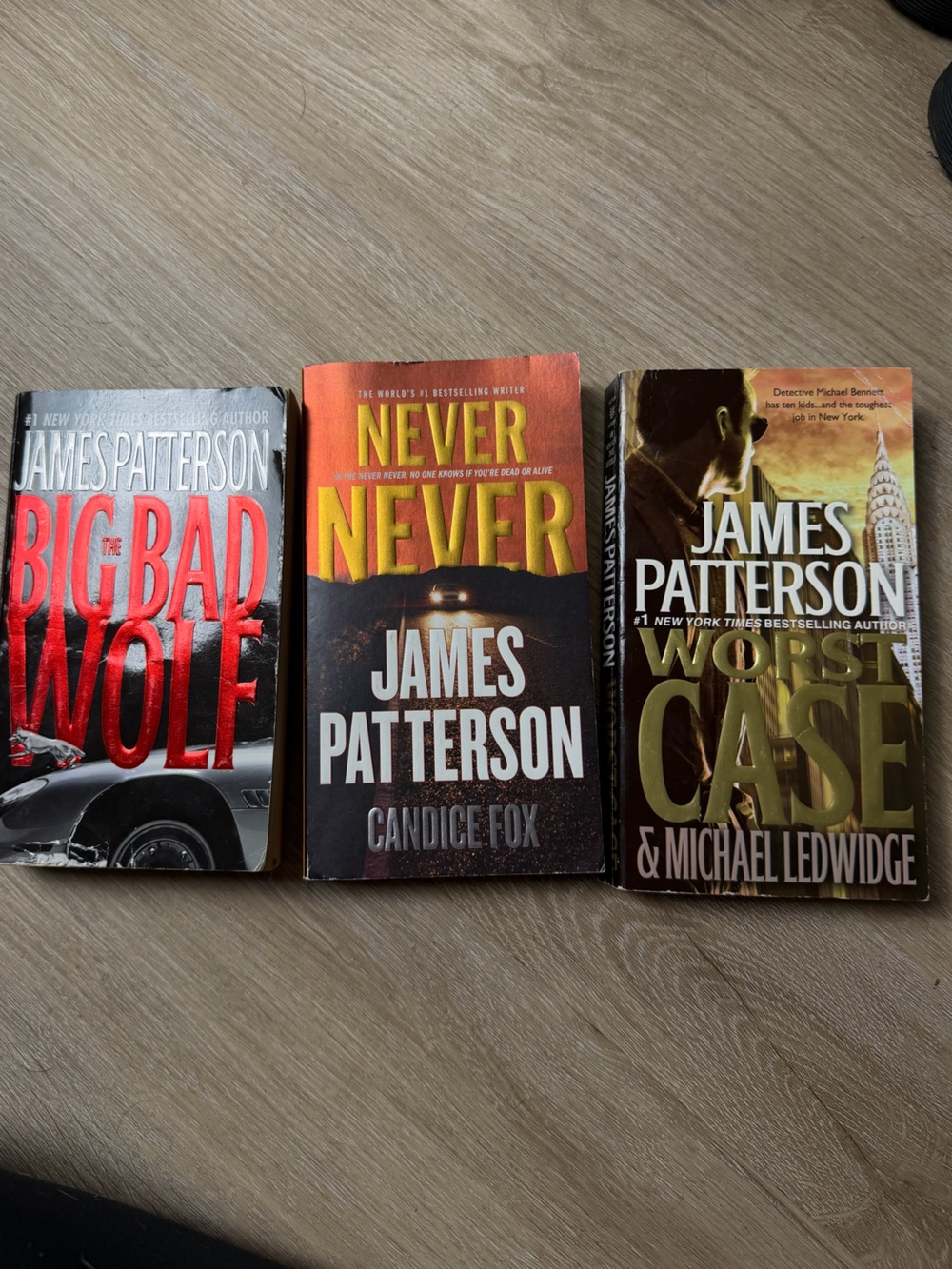 James Patterson Paperback Books - Big Bad Wolf, Never Never, Worst Case Novels